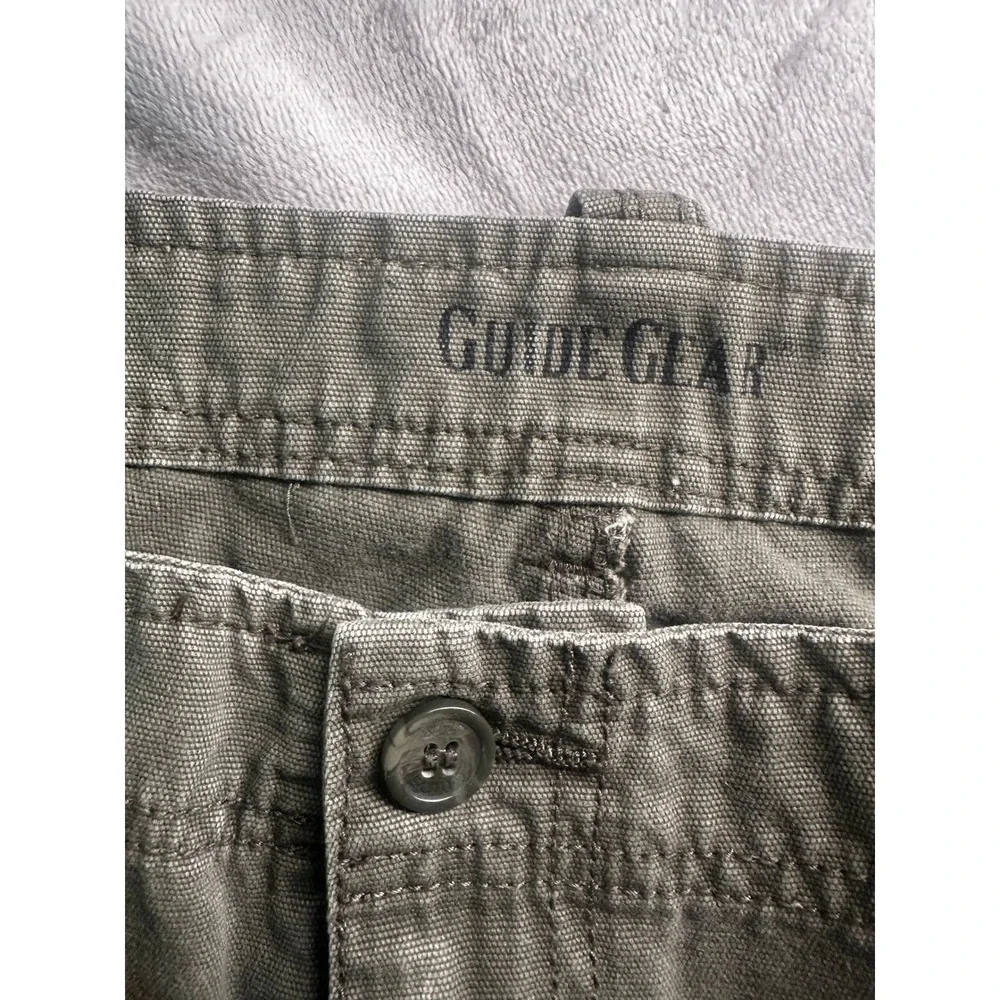 VTG Guide Gear Cargo Pant 40x30 Olive Green Canvas Utility Work Trousers Grunge‎